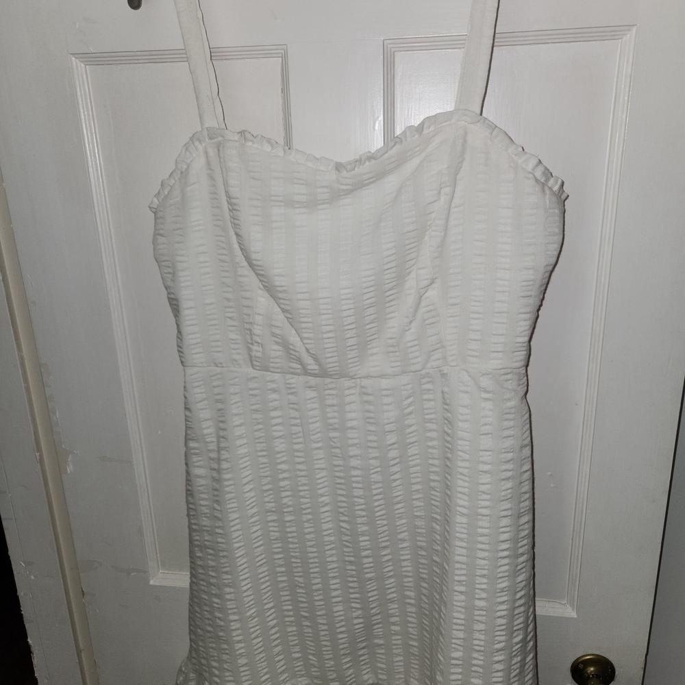 Speechless Strapless Textured White Dress